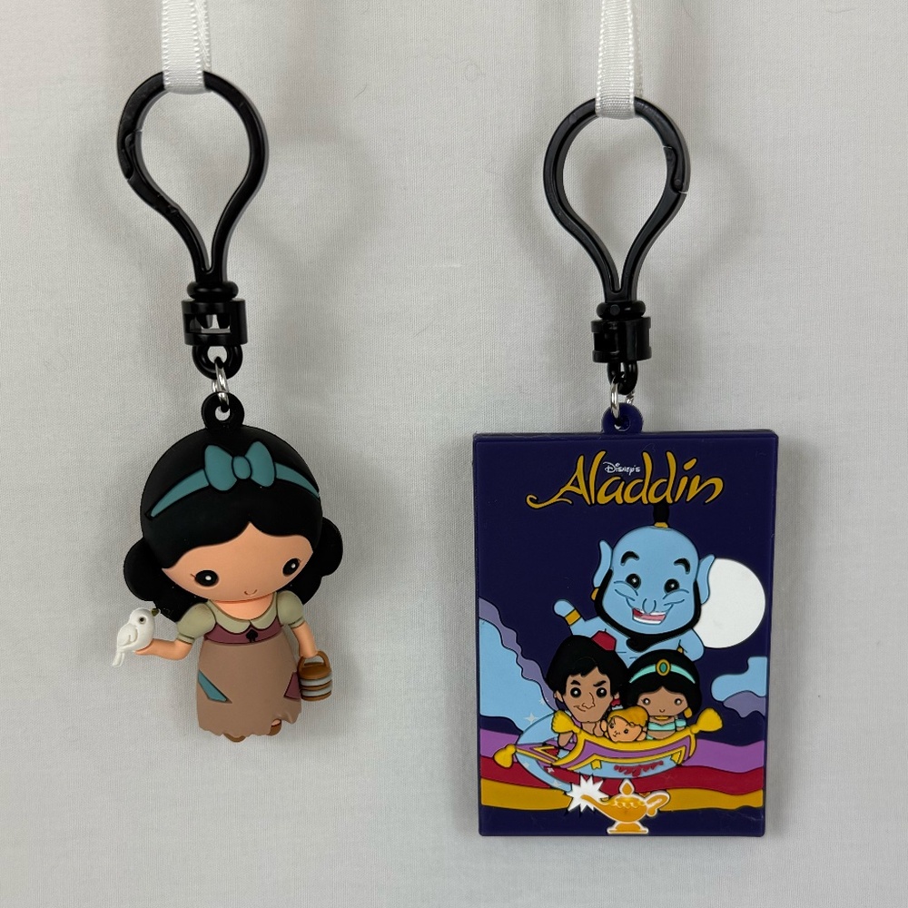 Disney Mystery 3D Figural Bag Clips Series 37 Snow White and Aladdin Set of 2